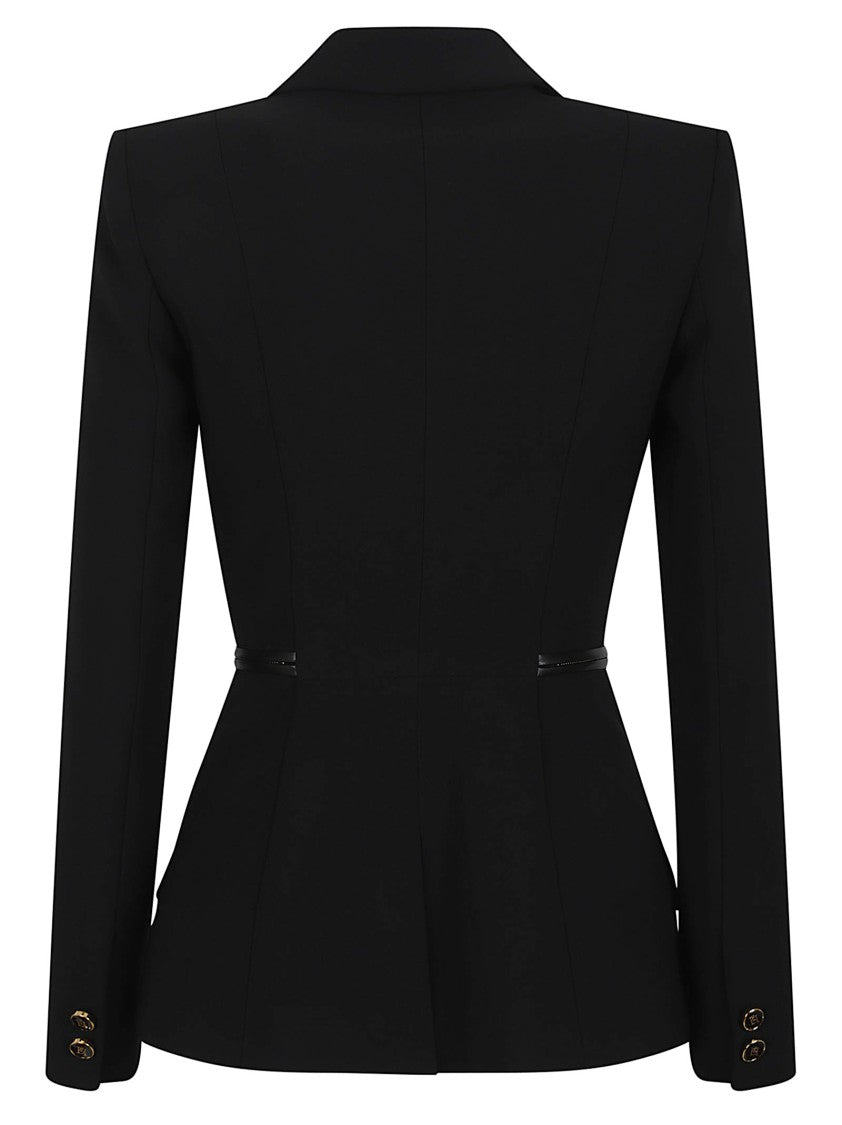 Elisabetta Franchi Tailored Black Blazer With Gold-Tone Buttons