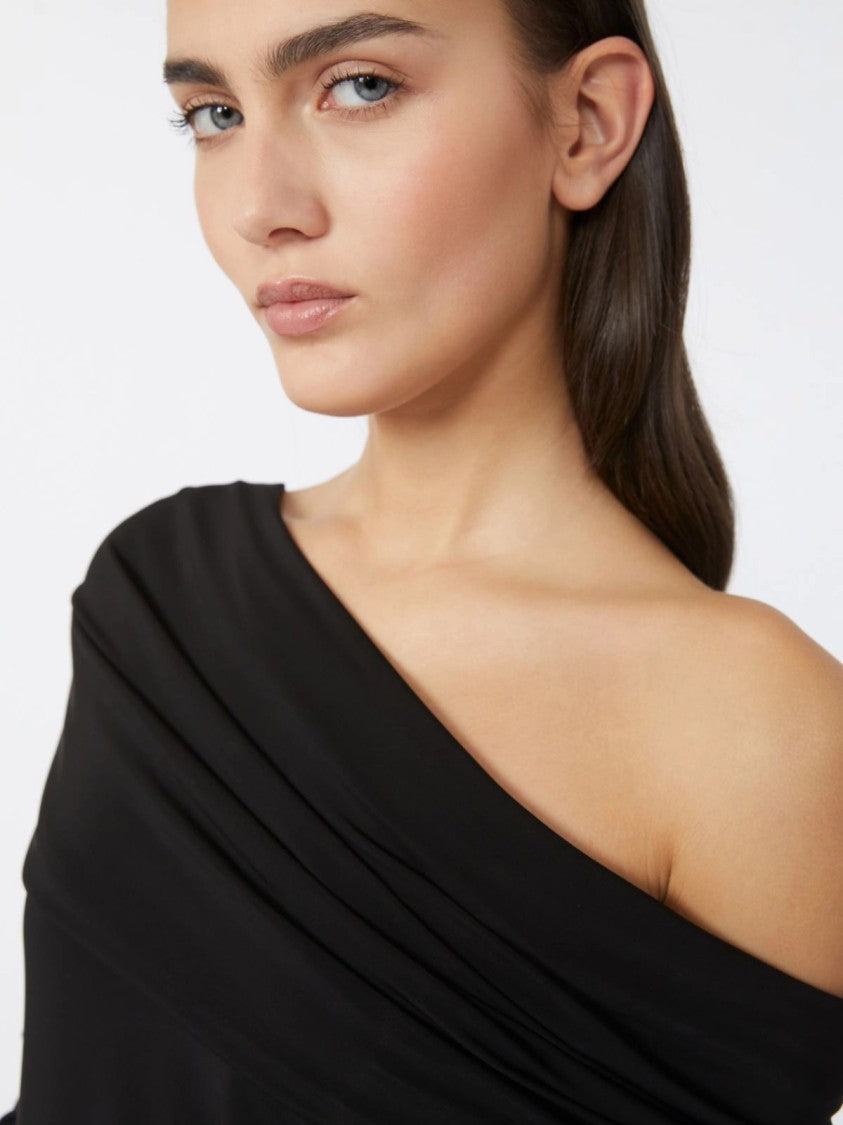 Max Mara Fitted Off-The-Shoulder Midi Dress With Subtle Ruching