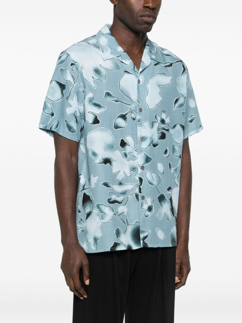 Paul Smith Floral Print Button-Up Shirt With Camp Collar