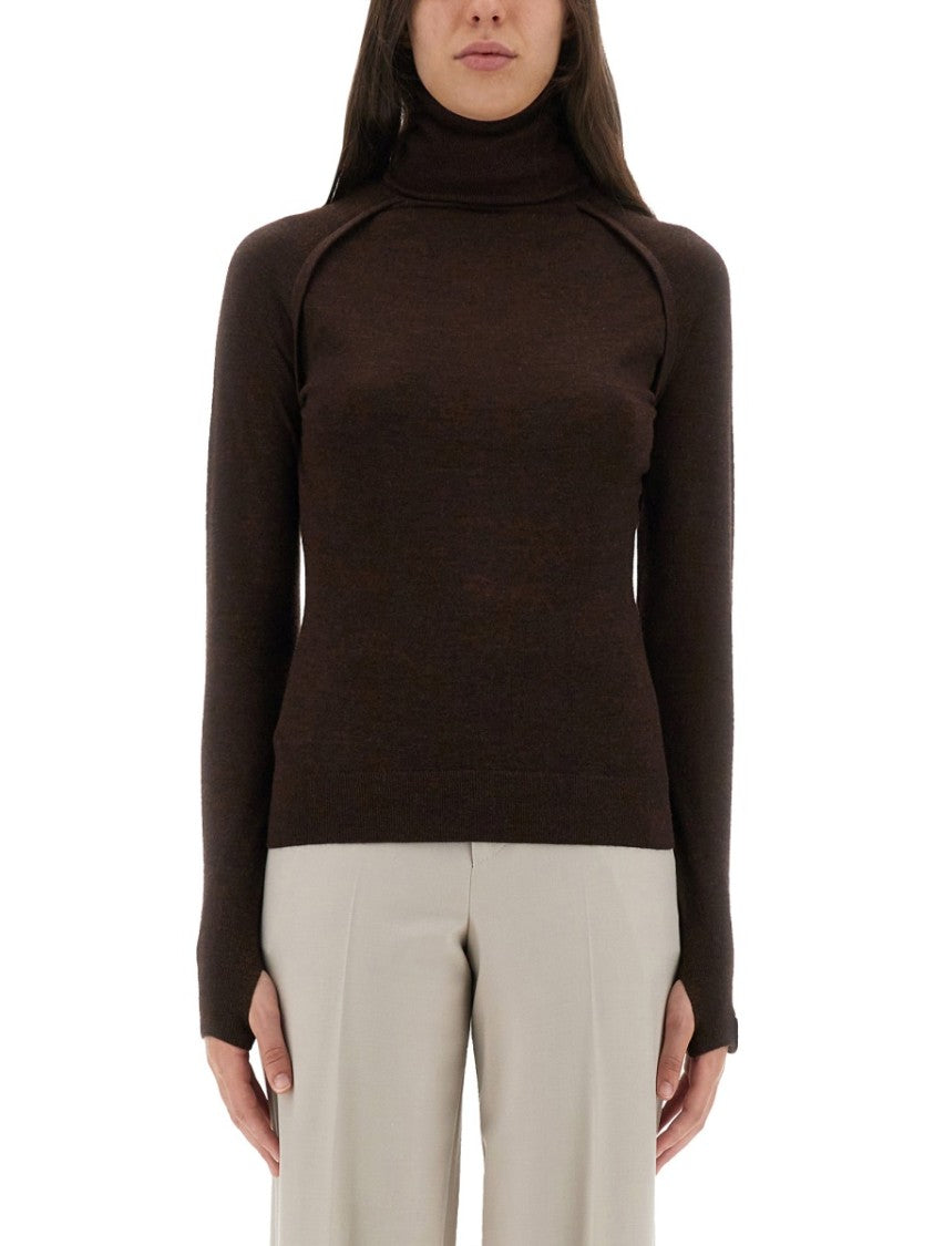 Victoria Beckham Slim-Fit Turtleneck Shirt In Rich Merino Wool
