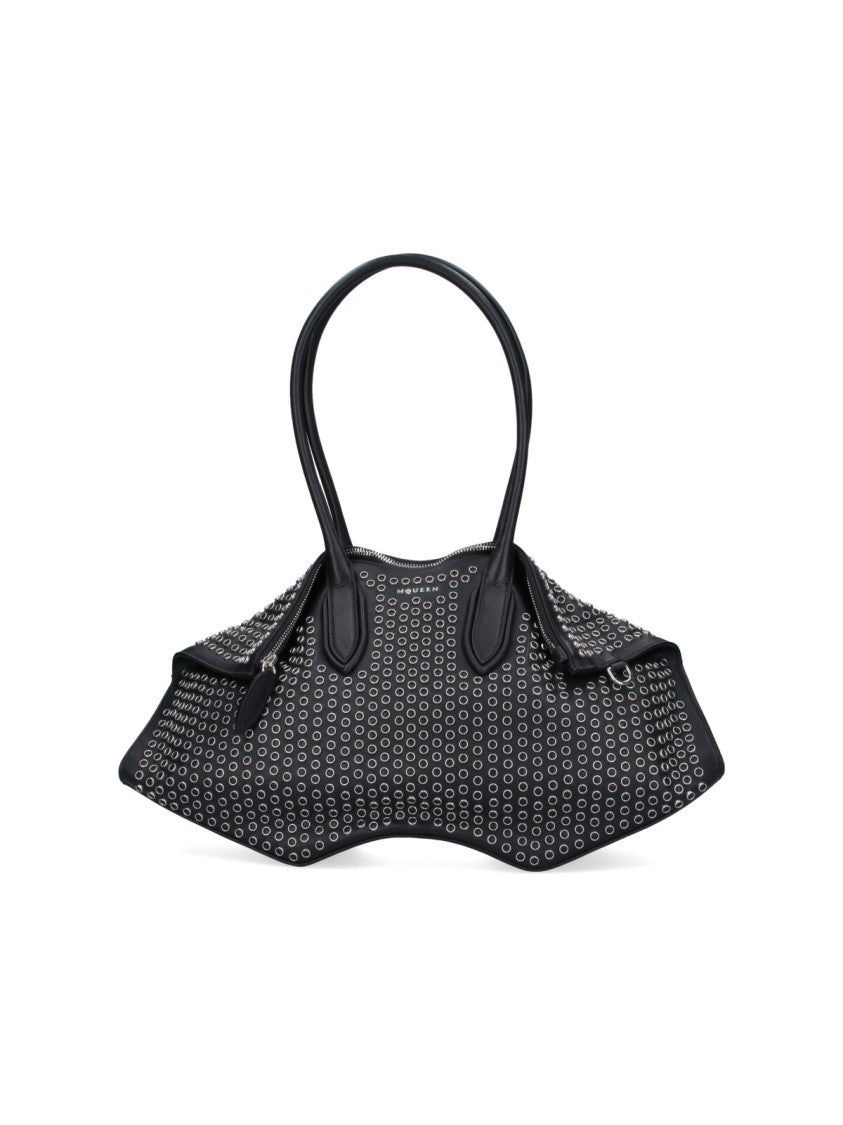 Alexander Mcqueen Structured Black Handbag With Minimalist Design
