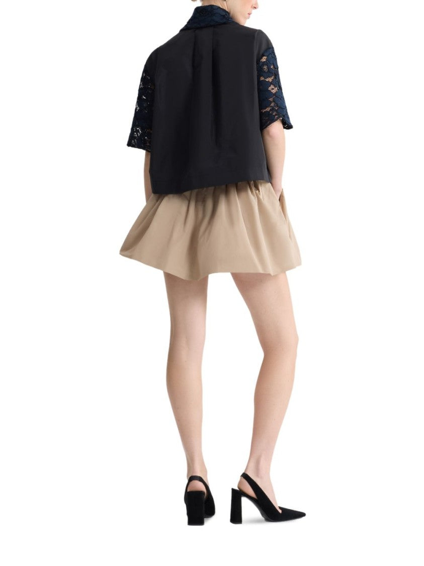 Patou Cropped Lace Shirt With Floral Patterns