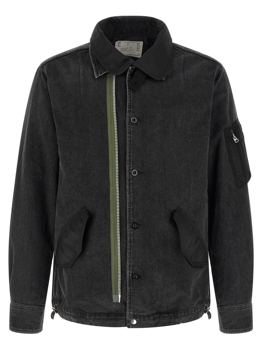 Sacai Nylon Insert Denim Jacket