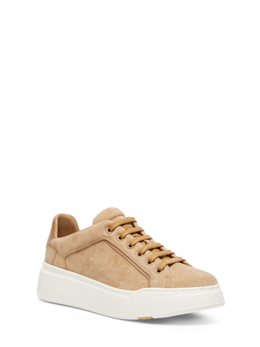 Max Mara Camel Sneakers With Soft Suede Upper