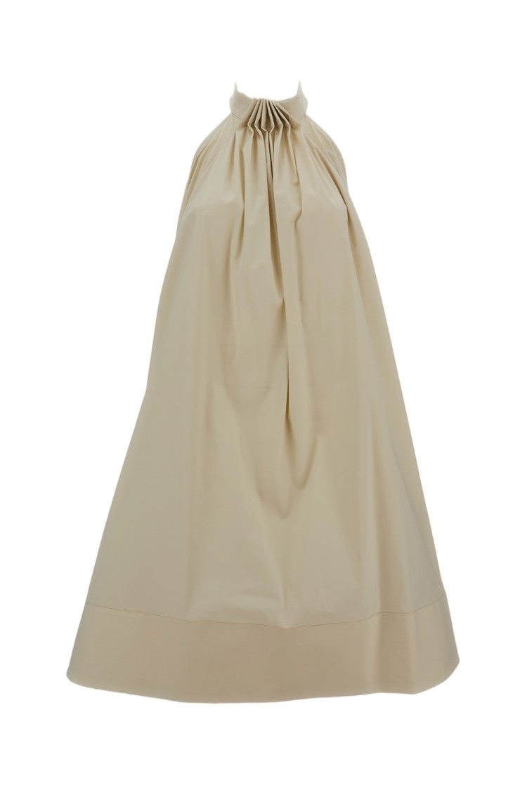 M.S.M. Milano A-Line Halter Neck Maxi Dress With Draped Front