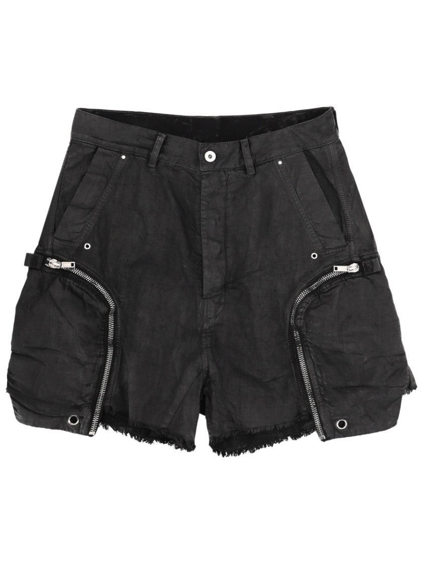 Drkshdw By Rick Owens Black Bauhaus Cotton Utility Shorts