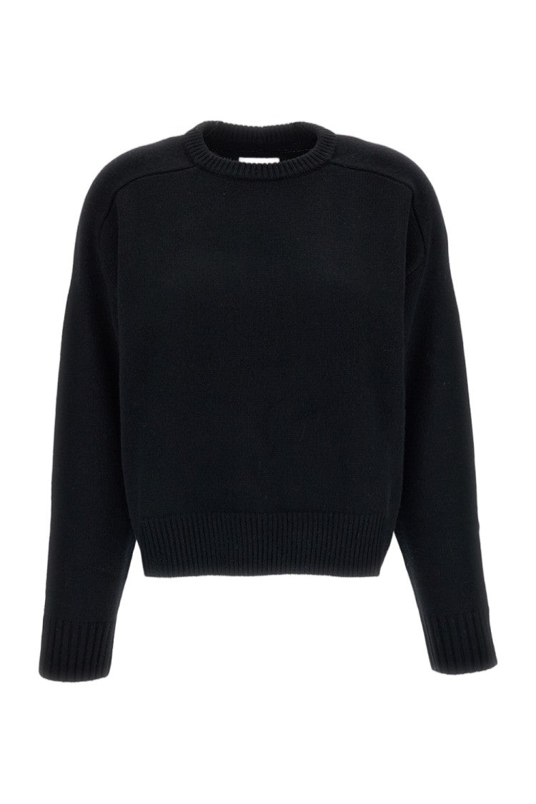 Loulou De Saison Black Breha Wool-Cashmere Crewneck Sweater