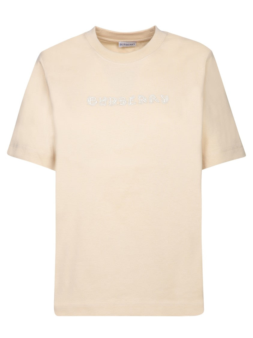 Burberry Beige Crew Neck T-Shirts