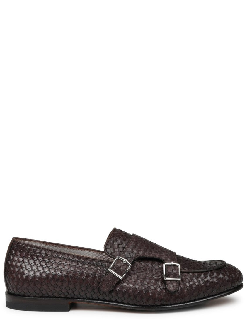 Mille885 Woven Leather Loafers With Double Silver Buckle Detail