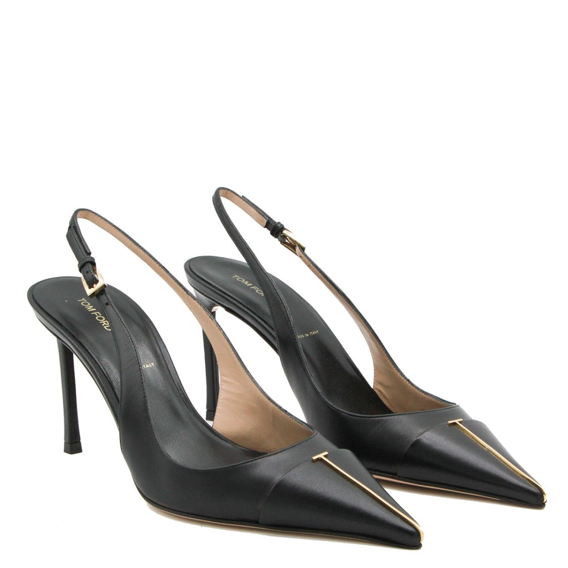 Tom Ford Black Leather Buckle Pumps