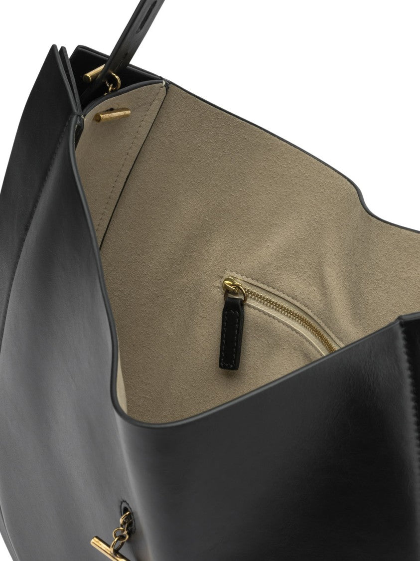 Minobossi Curved Silhouette Shoulder Bag With Gold-Tone Buckle
