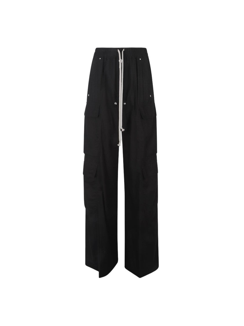 Rick Owens Wide-Leg Cargo Pants With Drawstring Waist