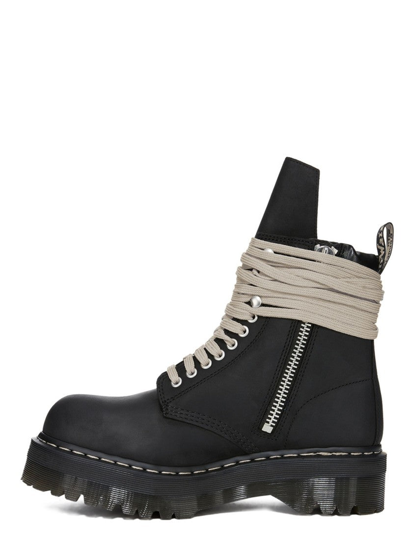 Dr. Martens X Rick Owens Black Side-Zip Steel-Toe Quad Sole Boots