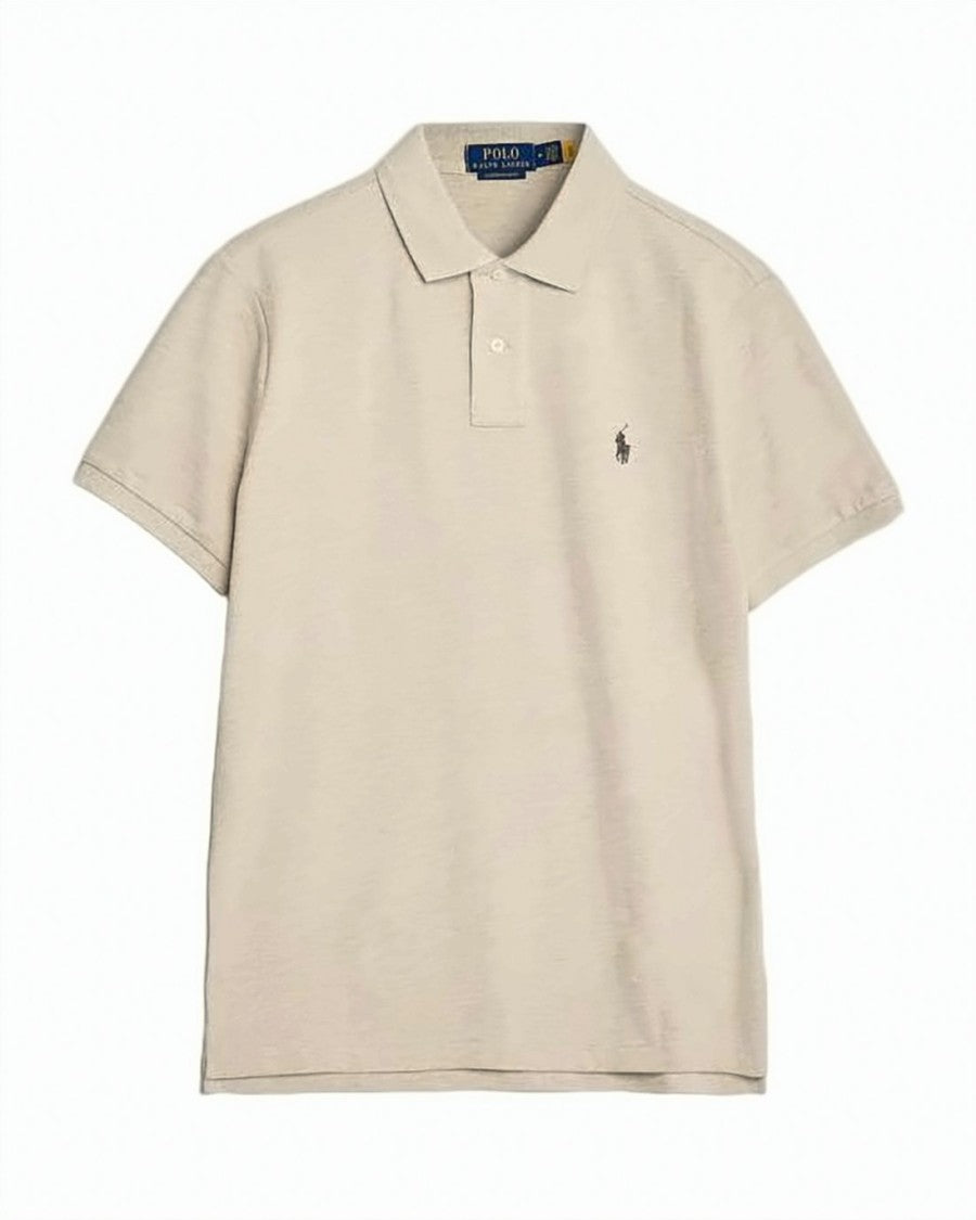 Polo Ralph Lauren Short-Sleeve Polo Shirt In Soft Heathered Beige
