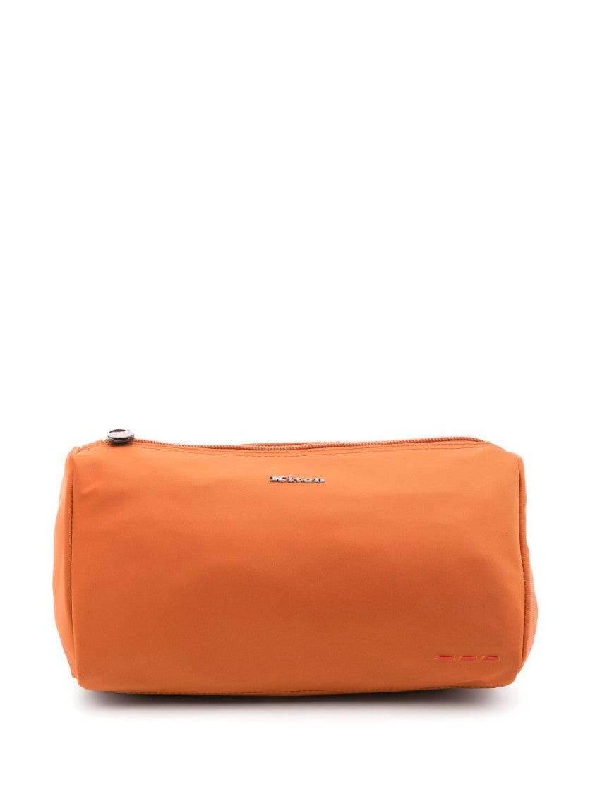 Kiton Terracotta Orange Compact Bag With Top Zip Fastening