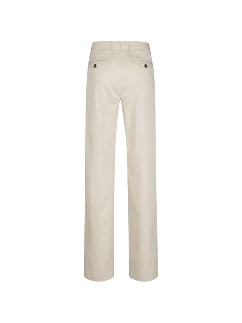 Nine In The Morning Beige Fold 2 Logo Trousers