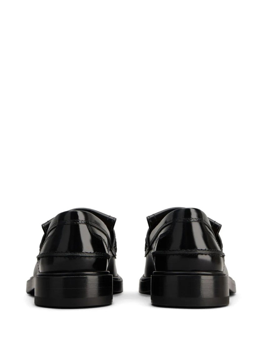 Tod's Black Leather Loafers With Goat Leather Lining