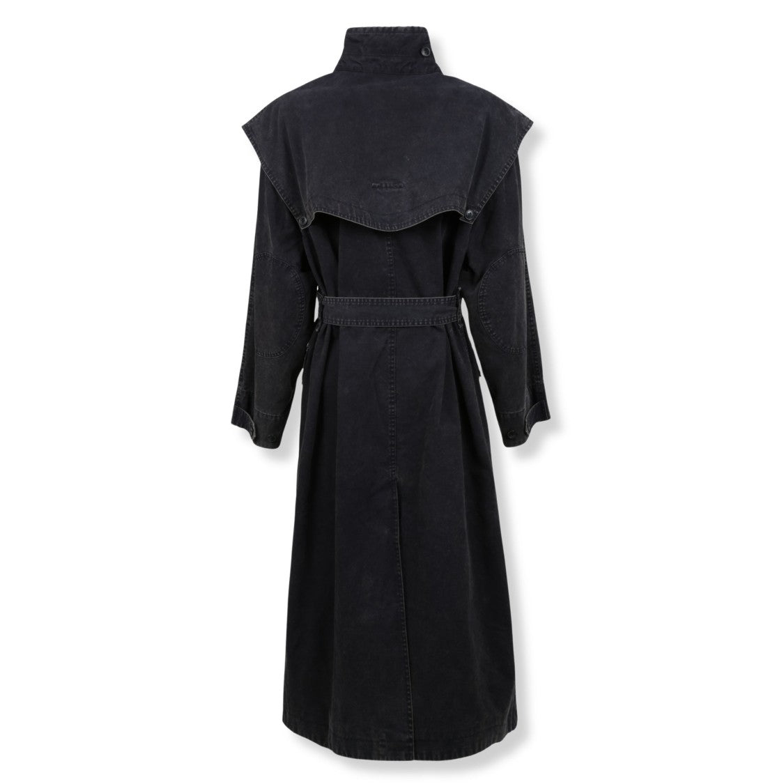 Isabel Marant Étoile Denim Long Coat With Cape-Inspired Yoke