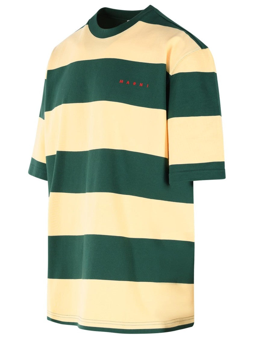 Marni Yellow And Green Cotton T-Shirt