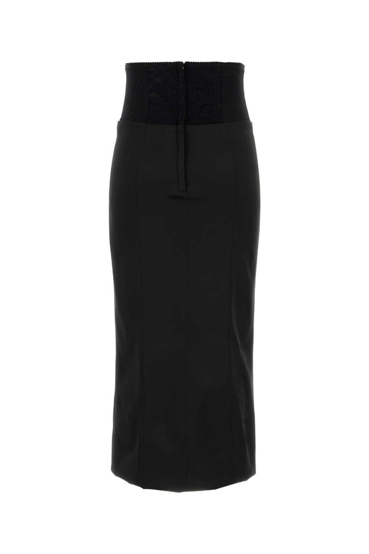 Dolce & Gabbana Black Satin Skirt