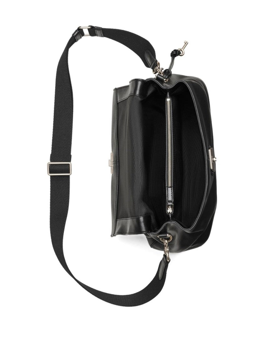Marc Jacobs Gathered Flap Closure Leather Messenger Bag