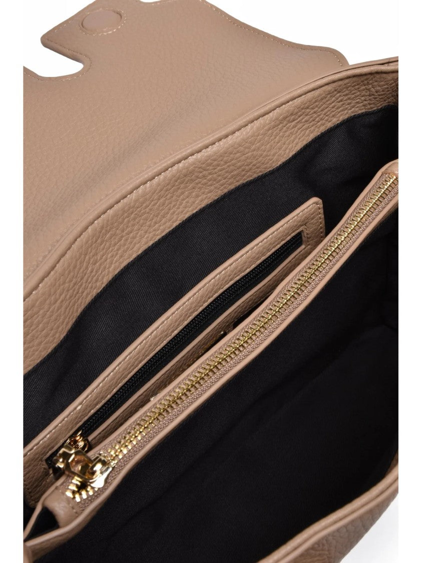 Ermanno Firenze Structured Handbag With Magnetic Snap Closure And Detachable Strap