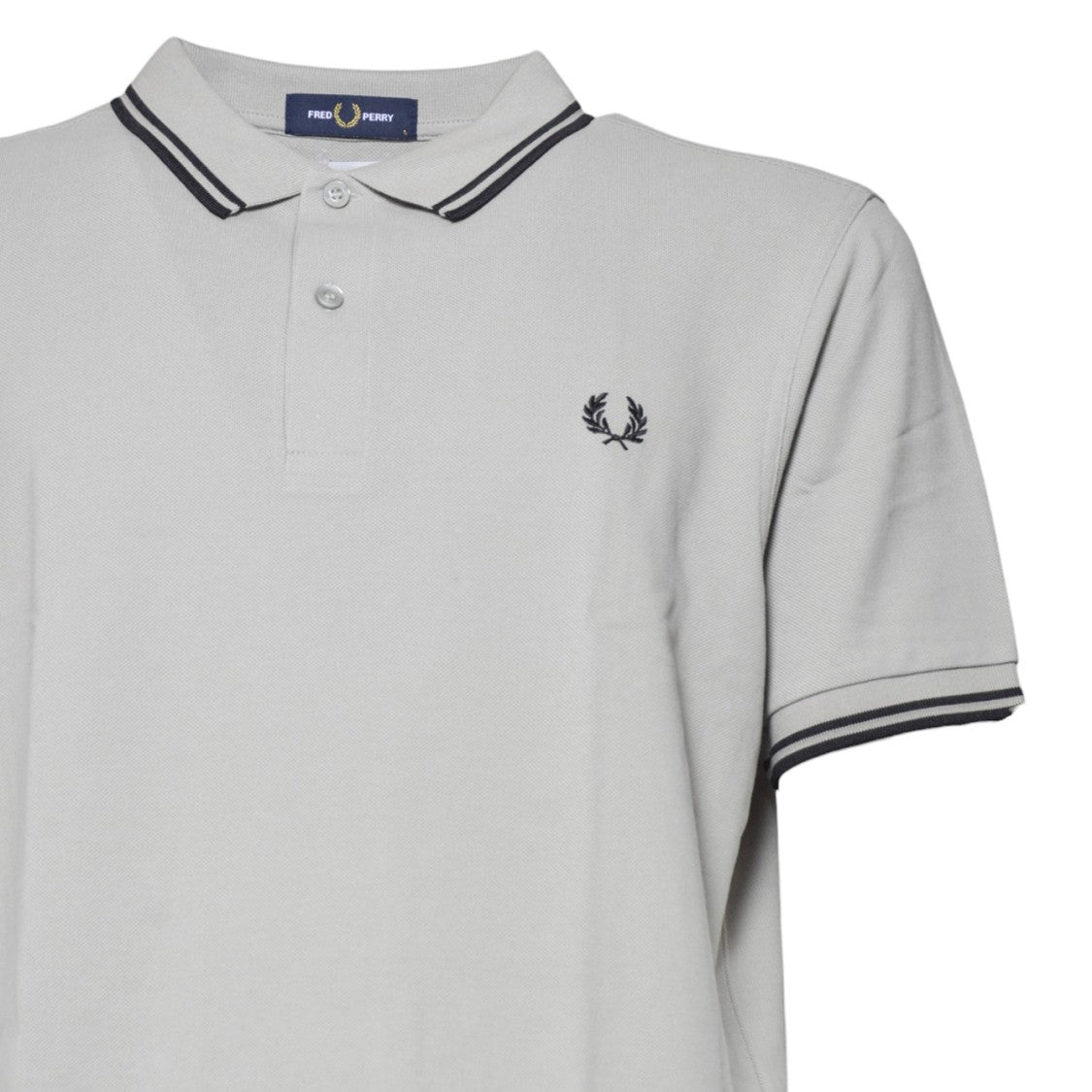 Comme Des Garçons Striped Grey Cotton Knit Polo Shirt