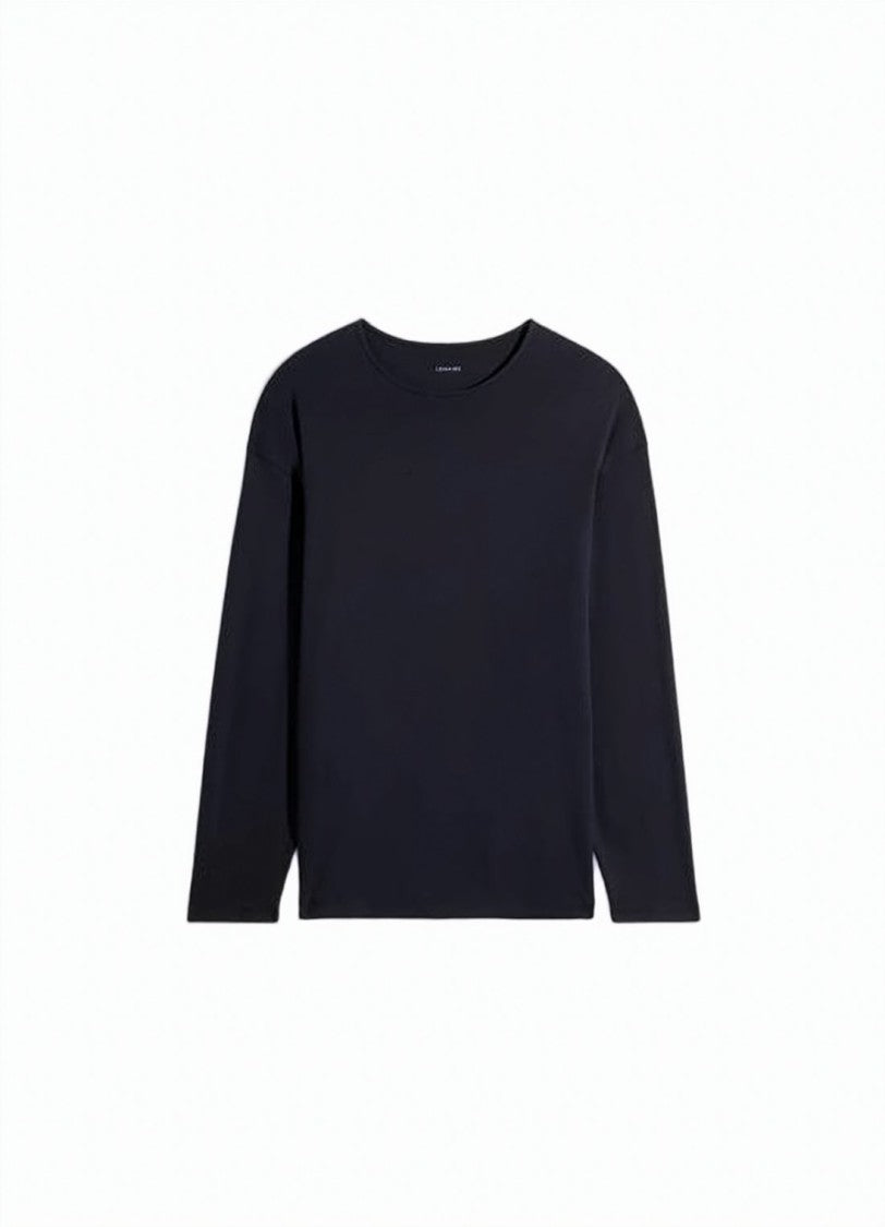 Lemaire Long-Sleeve Cotton-Silk Blend T-Shirt With Minimalist Design