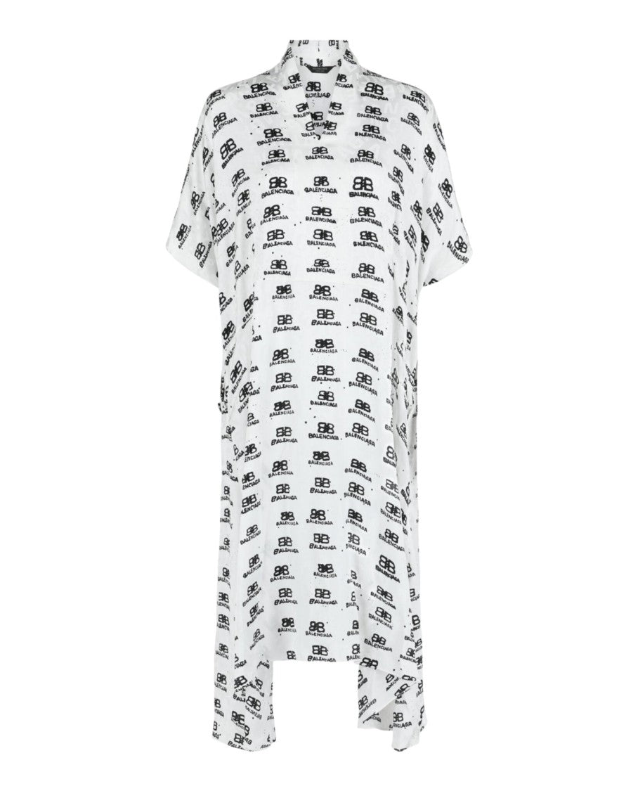 Balenciaga Hand-Drawn Bb Icon Oversized Day Dress