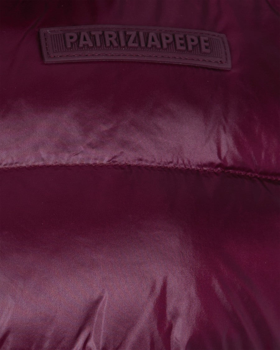 Patrizia Pepe Short Sleeveless Double-Face Down Jacket Purple/Velvet Red