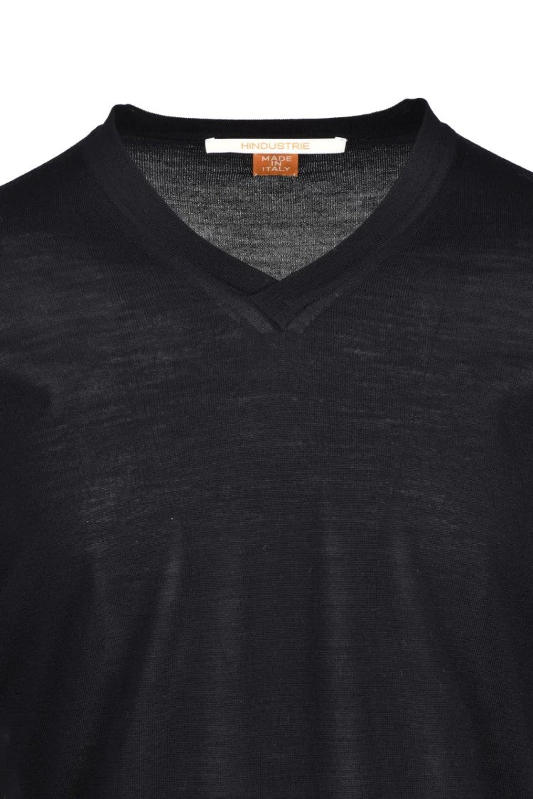 Hindustrie Black Merino Wool Sweater