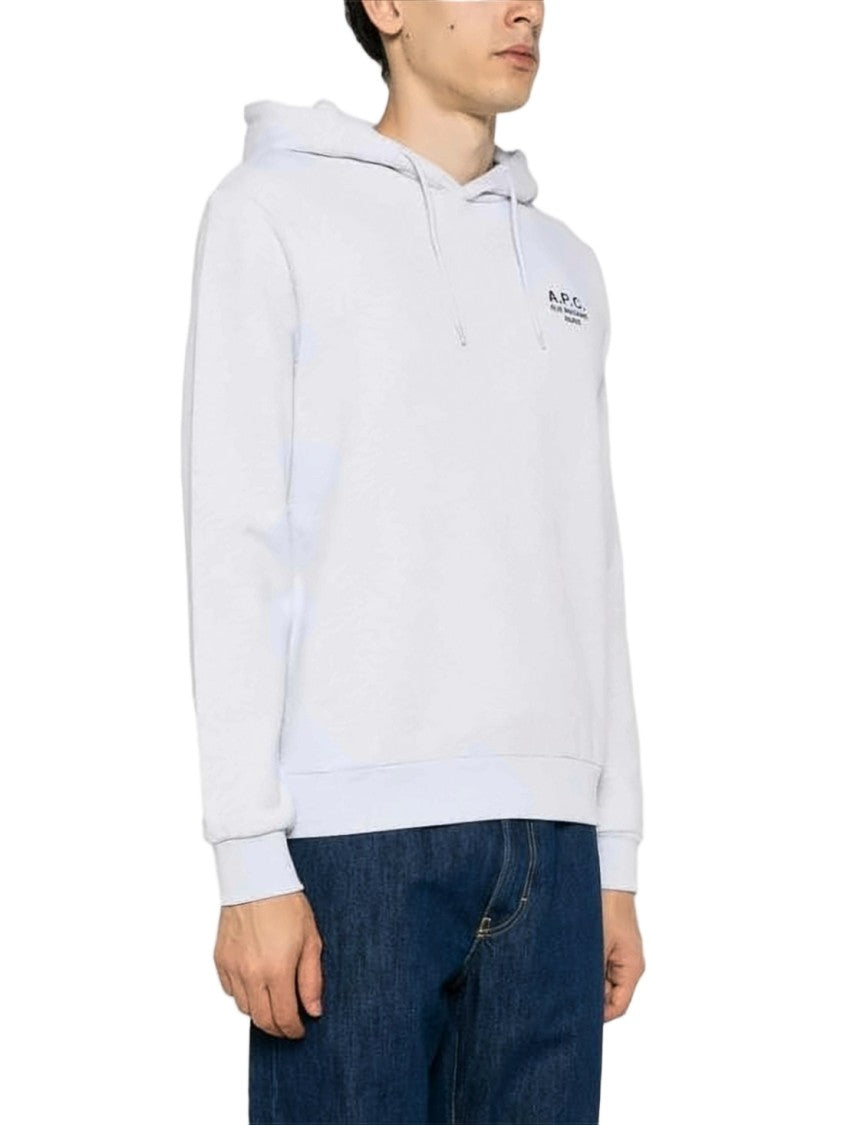 A.P.C. Light Grey Pullover Hoodie With Drawstring Detail
