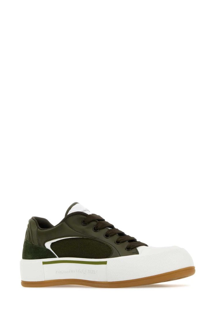 Alexander Mcqueen Olive Green Plimsoll Sneakers