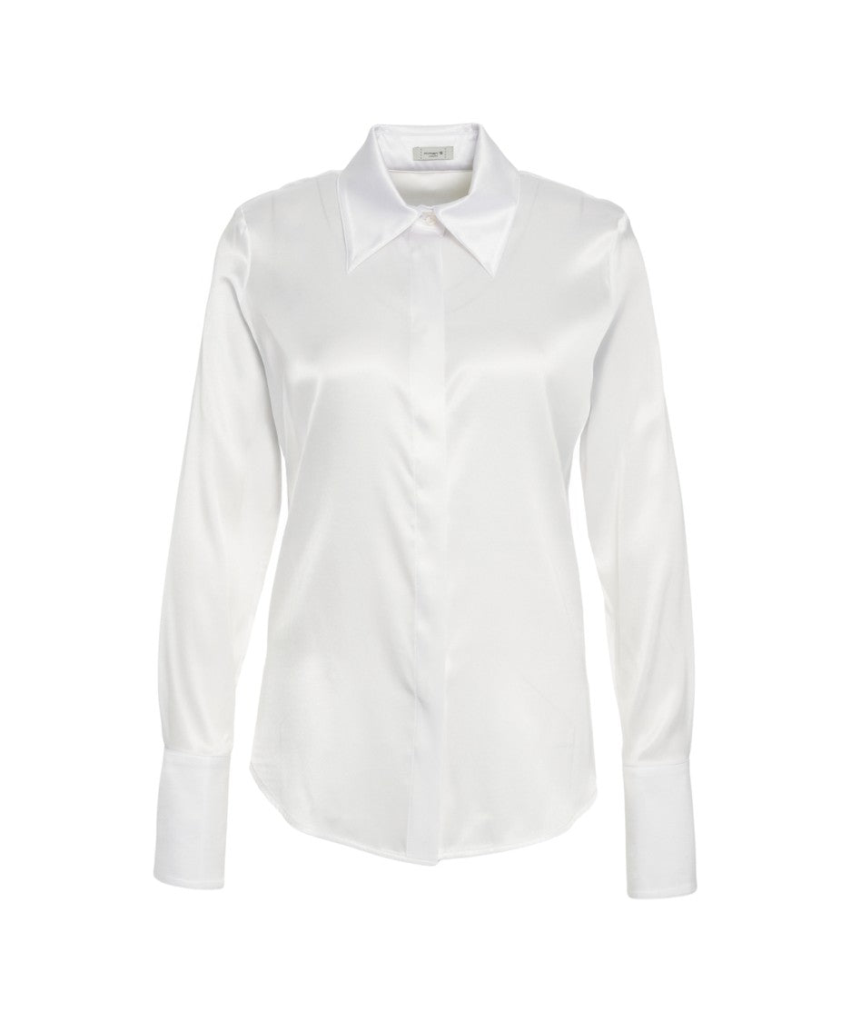 Himon's Fluid Silk Blouse With Classic Collar