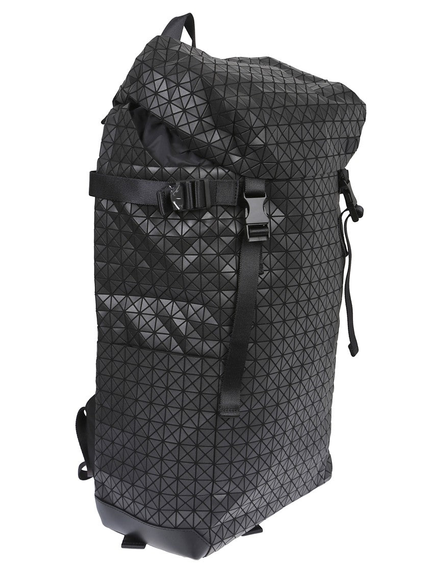 Bao Bao Issey Miyake Geometric Pattern Leather Backpack With Structured Silhouette