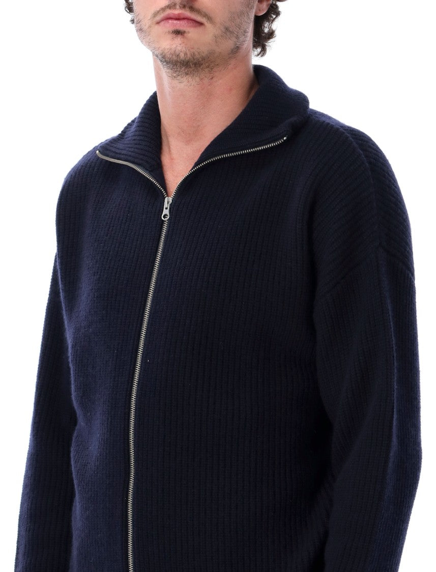 Extreme Cashmere Xtra Yours Ribbed Knit Zip Cardigan