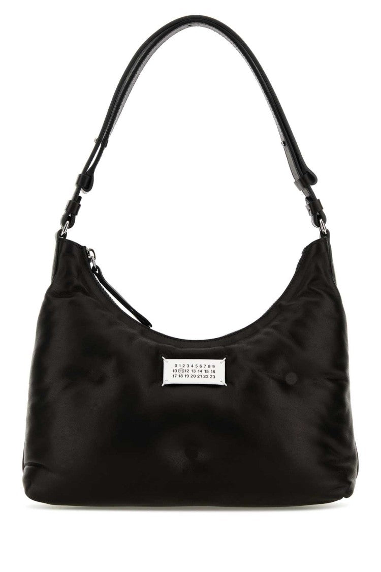 Maison Margiela Black Nappa Leather Small Glam Slam Hobo Shoulder Bag