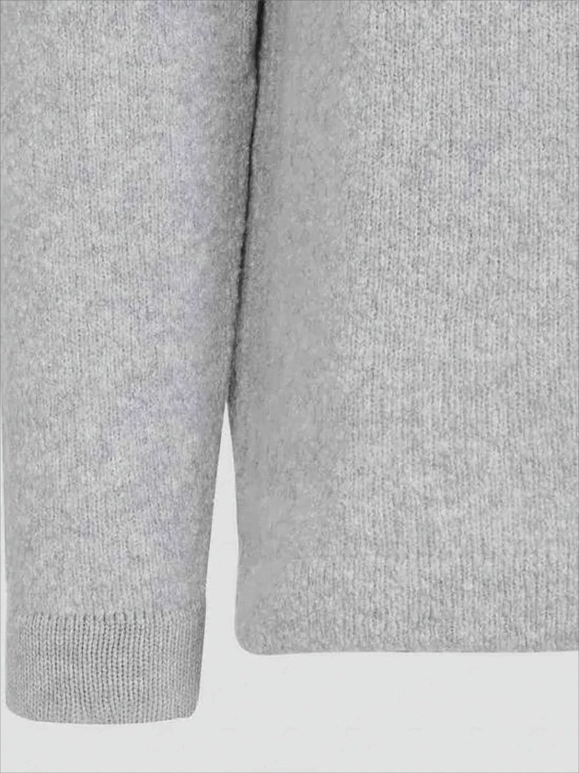 Stone Island Classic Grey Wool-Blend Sweater With Ribbed Detailing