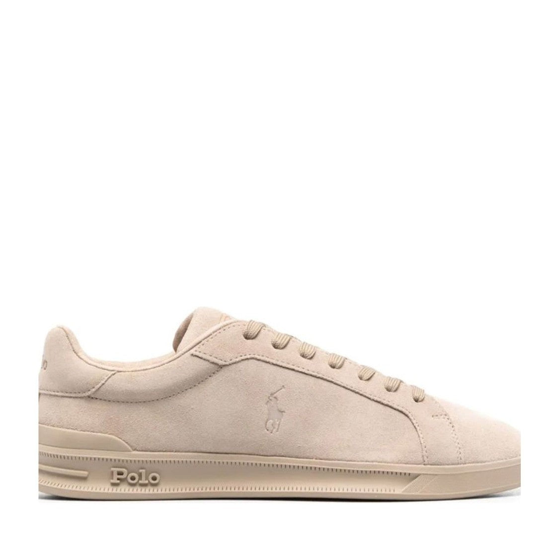 Polo Ralph Lauren Beige Ct Ii Padded Collar Embossed Leather High-Top Sneakers