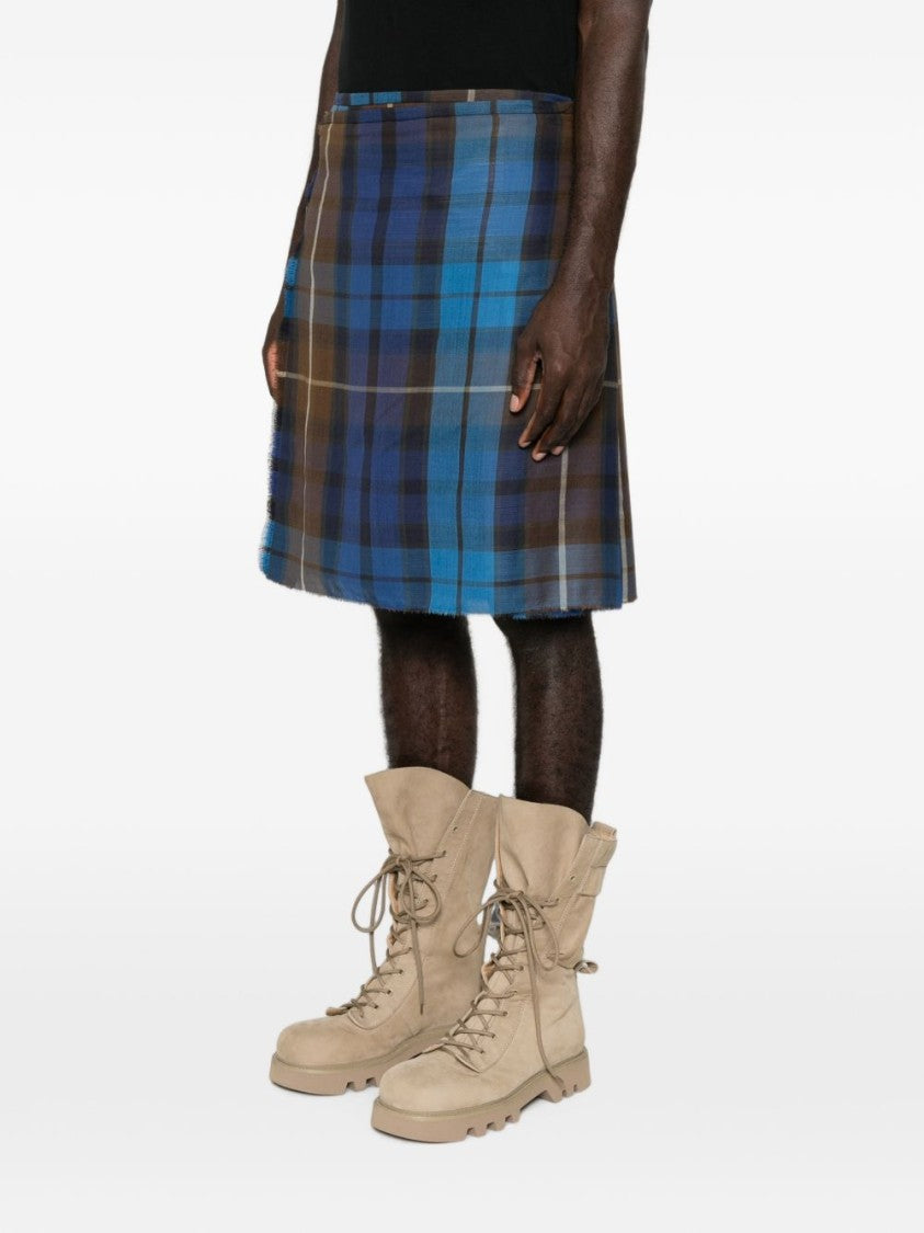 Vivienne Westwood Knee-Length Tartan Wrap Skirt With Leather Buckle Straps