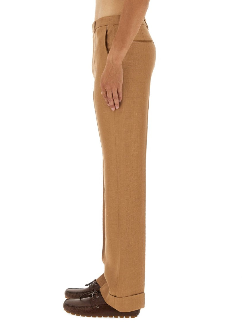 Valentino Tailored Gabardine Pants With Sharp Lapels