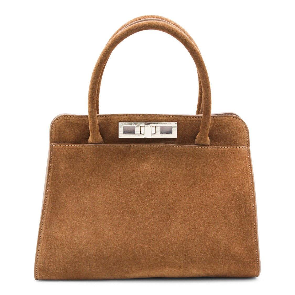 Fabiana Filippi Structured Brown Handbag With Sturdy Handles And Clean Lines