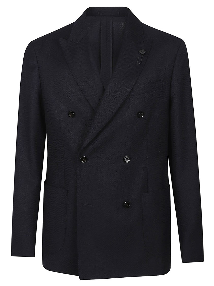Lardini Double-Breasted Roma Virgin Wool Blazer