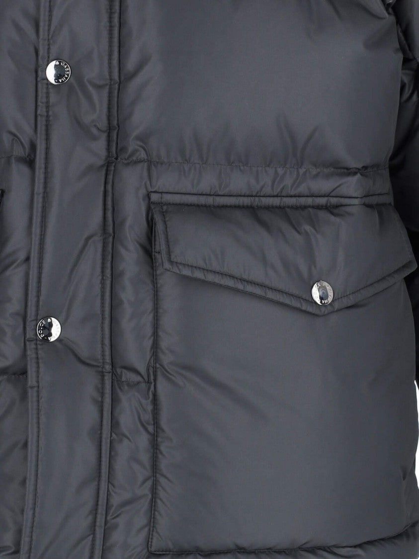 Dolce & Gabbana Logo Hooded Puffer – Black