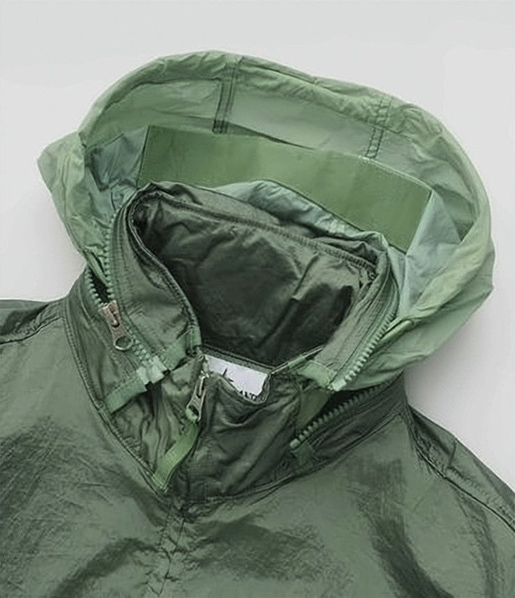 Stone Island Lightweight Green Polyamide Utility Jacket