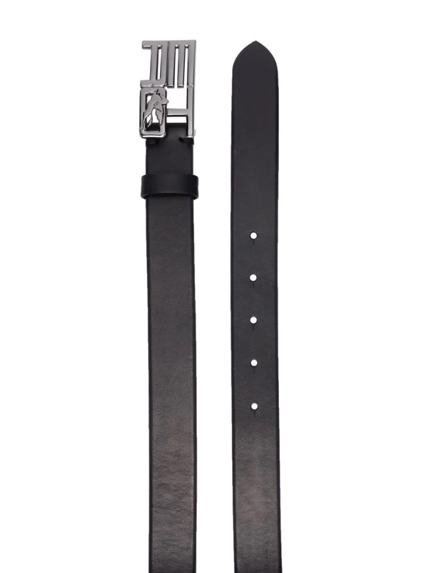 Etro Smooth Black Cow Leather Belt