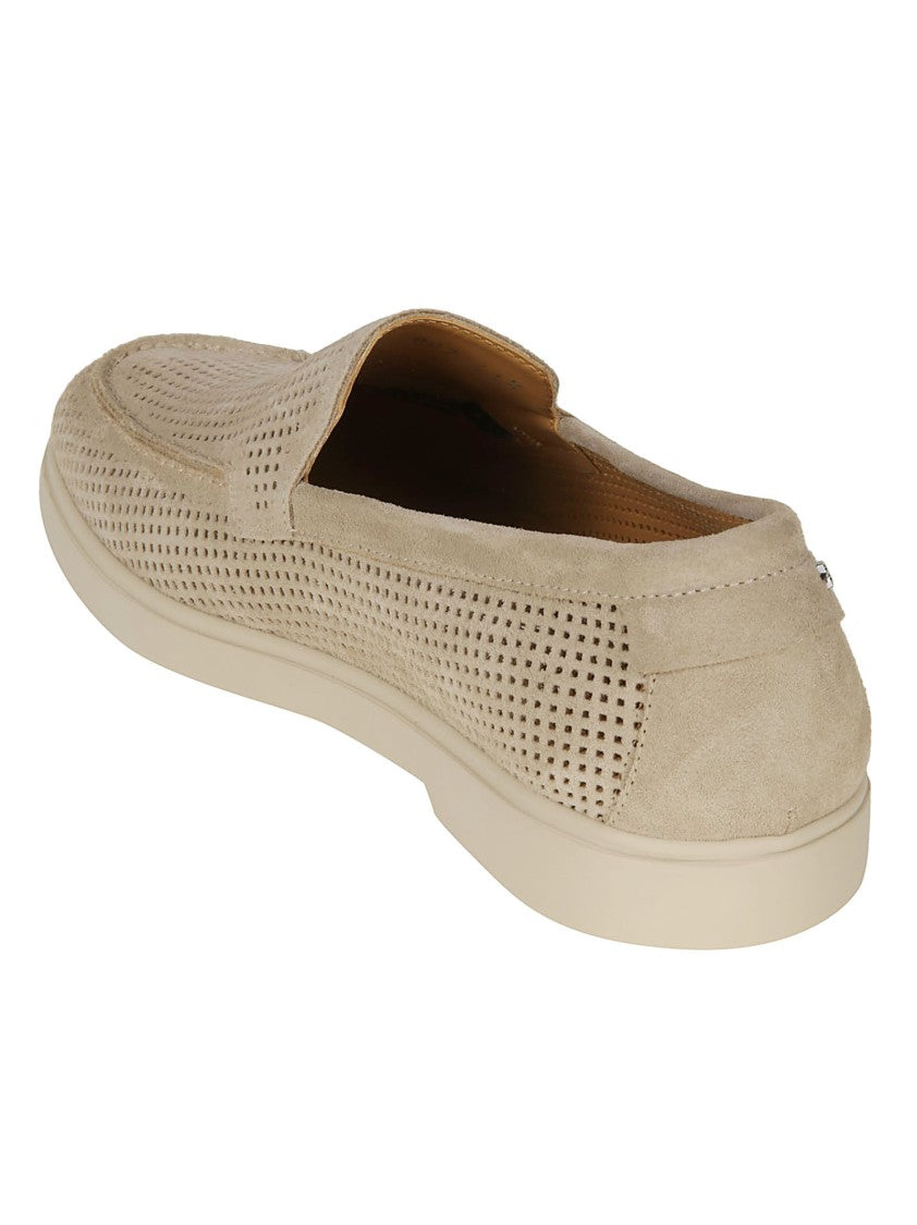 Baldinini Perforated Suede Slip-On Loafers
