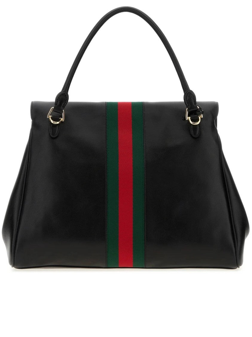 Gucci Black Horsebit Structured Handbag