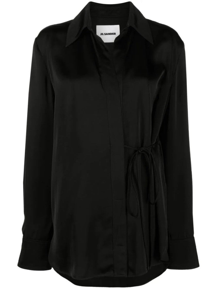 Jil Sander Long Sleeve Shirt With Tie Detail