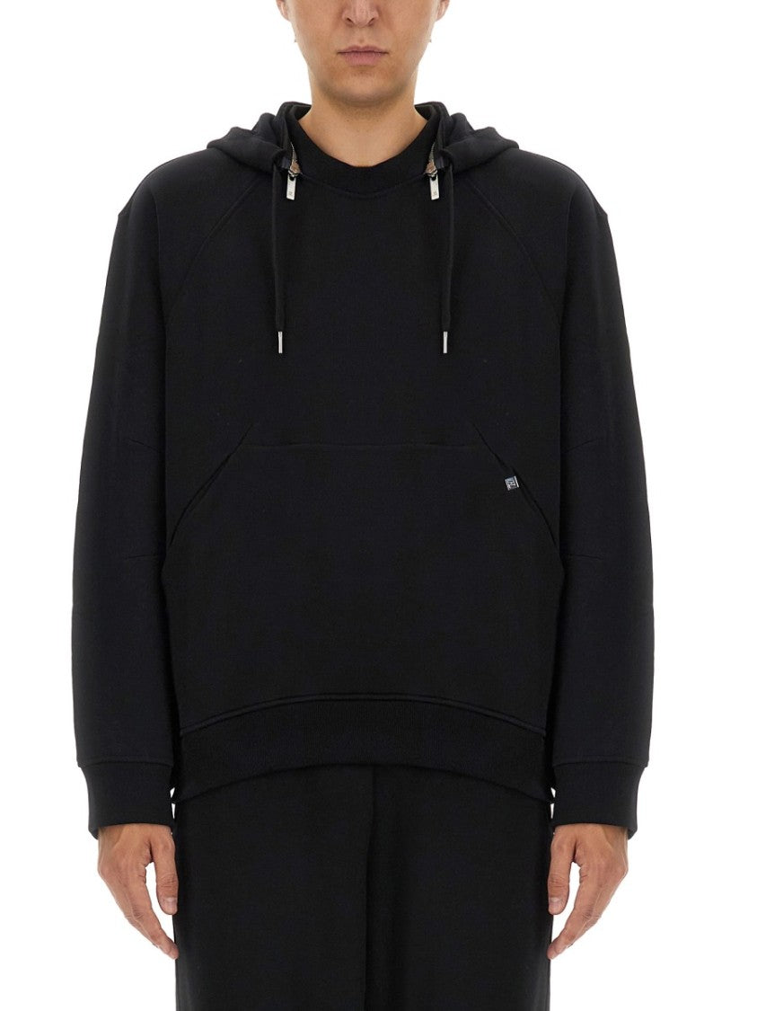Helmut Lang Black Hoodie With Adjustable Drawstrings